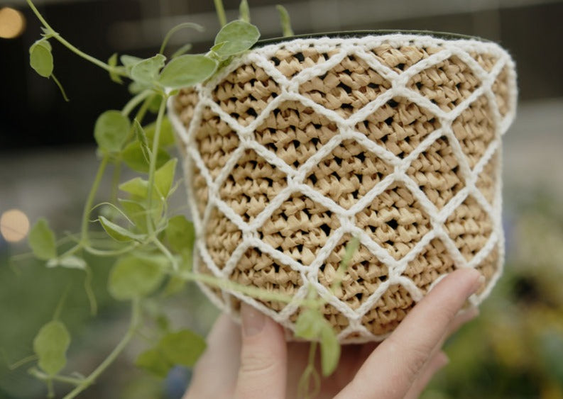 Garden Lattice Pot Cover | Crochet Pattern