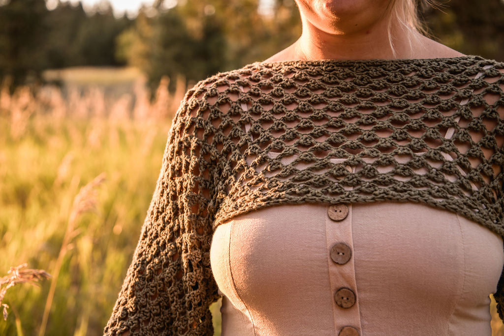Trellis Cropped Shrug | Crochet Pattern